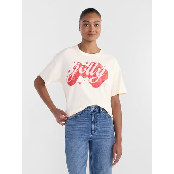 Women's Christmas Stay Jolly Graphic Tee from Holiday Time, Sizes XS-4X