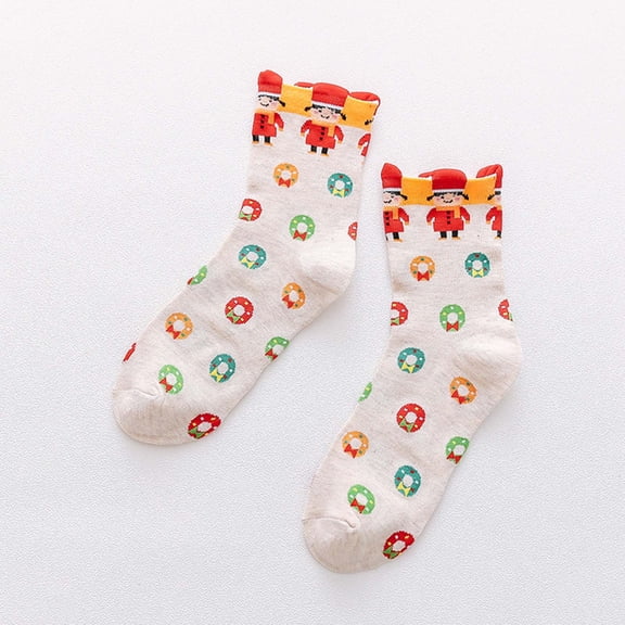Women's Christmas Stockings Cotton Cozy Plush Winter Warm Socks Thermal Mid Crew Lounge Socks Holiday Party Gift Christmas Stockings