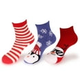 thumbnail image 1 of Women's Christmas Super Soft Cozy Warm Fuzzy Comfy Home Indoor Outdoor Socks, 3 Pairs - Asst A, 1 of 1