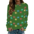 thumbnail image 1 of Women's Christmas Sweater, Festive Red and White Pattern, Long Sleeve, Comfortable and Cozy for Holiday Season, 1 of 5