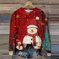 thumbnail image 1 of Women's Christmas Sweater, Long Sleeve, Festive Holiday Design, Red, Winter Fashion, Comfortable Fit, Casual Wear, 1 of 4
