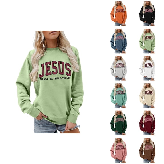 Women's Christmas Sweatshirt 2025 Long Sleeve Crewneck Bible Verse Christian Sweatshirt Pullover Top