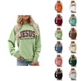 thumbnail image 1 of Women's Christmas Sweatshirt 2025 Long Sleeve Crewneck Jesus The Way The Truth The Life Christian Sweat Shirts Pullover Top, 1 of 4