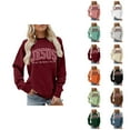 thumbnail image 1 of Women's Christmas Sweatshirt 2026 Long Sleeve Crewneck Jesus The Way The Truth The Life Christian Sweat Shirts Pullover Top, 1 of 4