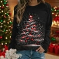 thumbnail image 1 of Women's Christmas Sweatshirt Christmas tree Graphic Print Long Sleeve Crewneck Pullover Loose Casual Holiday Party Ugly Xmas Top, 1 of 6