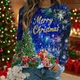 thumbnail image 1 of Women's Christmas Sweatshirt Christmas tree Graphic Print Long Sleeve Crewneck Pullover Loose Casual Holiday Party Ugly Xmas Top, 1 of 6