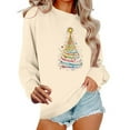 thumbnail image 1 of Women's Christmas Sweatshirt Fashion Crewneck Shirts Xmas Tree Printed Pullover Top Winter Long Sleeve Sweaters Loose Plus Size Blouses Tops, 1 of 6