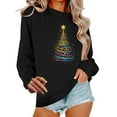 thumbnail image 1 of Women's Christmas Sweatshirt Fashion Crewneck Shirts Xmas Tree Printed Pullover Top Winter Long Sleeve Sweaters Loose Plus Size Blouses Tops, 1 of 6