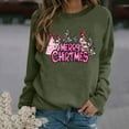 thumbnail image 1 of Women's Christmas Sweatshirt Graphic Print Long Sleeve Crewneck Sweatshirt Pullover Holiday Party Top Cozy Casual Streetwear Style, 1 of 3