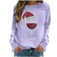 thumbnail image 1 of Women’s Christmas Sweatshirt Long Sleeve Graphic Pullover Casual Holiday Tops Cute Wine Glass Print Winter Shirt, 1 of 3