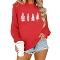 thumbnail image 1 of Women's Christmas Sweatshirts Casual Crew Neck Blouses Top Xmas Holiday Winter Sweater Fashion Christmas Printed Long Sleeve Shirts Pullover, 1 of 8