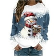 thumbnail image 1 of Women's Christmas Sweatshirts Casual Loose Xmas Snowman Printed Shirts Round Neck Long Sleeve Blouse Merry Christmas Capless Sweatshirt Pullover Top, 1 of 5
