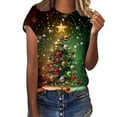 thumbnail image 1 of Women's Christmas Sweatshirts Christmas Meteor Graphic Tee Shirts Relaxed Fit Tops Short Sleeve Pullover Sweater Blouse Trendy 2025 Summer Blouses, 1 of 4