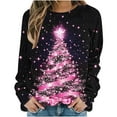 thumbnail image 1 of Women's Christmas Sweatshirts Christmas Snowflakes Print Pullover Sweater Blouses Long Sleeve Shirts Crew Neck Tops Christmas Elements Sweat Shirt Spring Outfit Pullover Fall Winter Christmas Clothes, 1 of 6