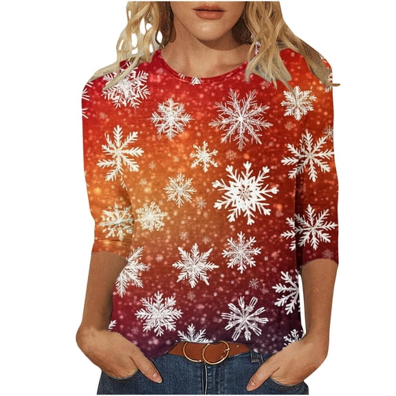 Women's Christmas Sweatshirts Funny Christmas Tree Print Pullover Sweater Blouses Long Sleeve Shirts Crew Neck Tops Casual Tops Comfy Fall Fashion Outfits Winter Christmas Clothes