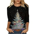 thumbnail image 1 of Women's Christmas Sweatshirts Funny Christmas Tree Print Pullover Sweater Blouses Long Sleeve Shirts Crew Neck Tops Casual Tops Comfy Fall Fashion Outfits Winter Christmas Clothes, 1 of 5