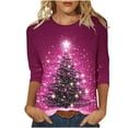 thumbnail image 1 of Women's Christmas Sweatshirts Funny Christmas Tree Print Pullover Sweater Blouses Long Sleeve Shirts Crew Neck Tops Casual Tops Comfy Fall Fashion Outfits Winter Christmas Clothes Christmas Gifts, 1 of 5