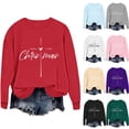 thumbnail image 1 of Women's Christmas Sweatshirts Graphic Hooded Sweatshirt Long Sleeve Crew Neck Pullover Xmas Holiday Tops, 1 of 5