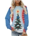 thumbnail image 1 of Women's Christmas Sweatshirts Merry Fleece Xmas Crewneck Sweaters Fashion Christmas Printed Long Sleeve Blouses Casual Loose Shirts Xmas Holiday Pullover Tops, 1 of 9