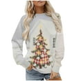 thumbnail image 1 of Women's Christmas Sweatshirts Merry Fleece Xmas Crewneck Sweaters Fashion Christmas Printed Long Sleeve Blouses Casual Loose Shirts Xmas Holiday Pullover Tops, 1 of 9