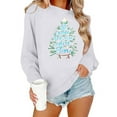 thumbnail image 1 of Women's Christmas Sweatshirts Merry Xmas Graphic Printed Sweaters Long Sleeve Crew Neck Blouses Casual Happy Holiday Shirts Pullover Top, 1 of 8
