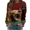 thumbnail image 1 of Women's Christmas Sweatshirts，Womens Crew Neck Tops Long Sleeve Pullover Sweater Blouses Relaxed Fit Sweatshirt Lounge Dressy Shirts Tops Xmas Graphic Sweatshirt, 1 of 3