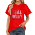 thumbnail image 1 of Women's Christmas T-Shirt - Festive Graphic Merry Christmas Holiday Top for Women, 1 of 6