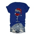 thumbnail image 1 of Women's Christmas T-Shirts Glass Print Round Neck Short Sleeve Holiday T Shirts, 1 of 2