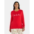 thumbnail image 1 of Women's Christmas Three Times Crewneck Hacci Top from Holiday Time, Sizes S-XXXL, 1 of 5