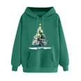 thumbnail image 1 of Women's Christmas Tree Print Hoodie Long Sleeve Crewneck Oversized Fall Sweatshirt Holiday 2025 Trendy Top, 1 of 5