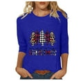 thumbnail image 1 of Women's Christmas Tree Print Tops Christmas Graphic Tee Tops Casual 3/4 Length Sleeve Crewneck Soft T Shirts, 1 of 5