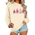 thumbnail image 1 of Women's Christmas Tree Sweatshirt: Novelty Drop Shoulder Tunic - Long Sleeve Party Pullover Blouse Festive Humorous Gift Lounge Top, 1 of 6