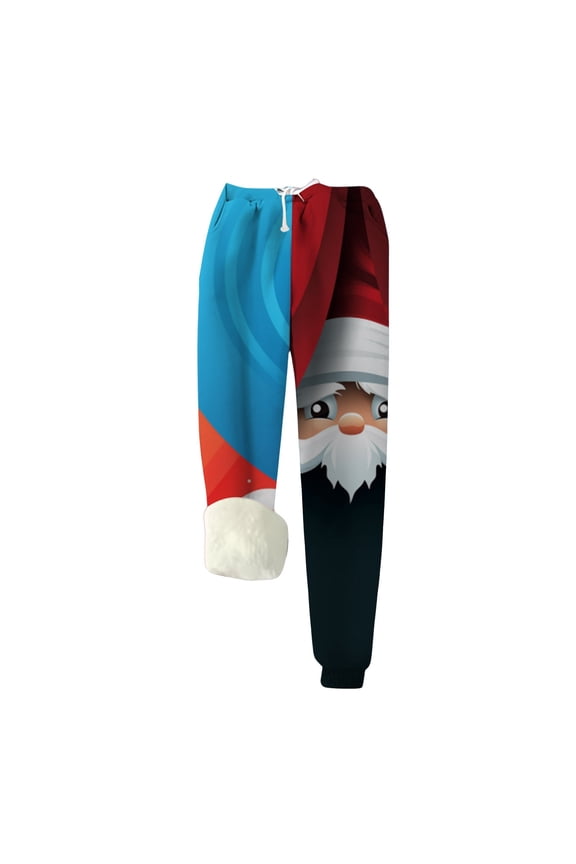 Women's Christmas Velvet Warm Casual Fashion Family Couple Pants