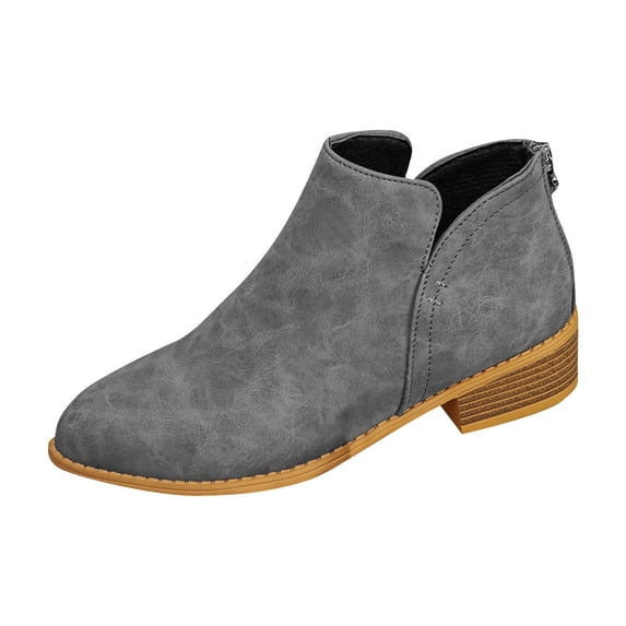 Women's Chukka Desert Boots Ankle Booties Casual Dress Low Heeled Booties V Cut Fashion Thick Heel Design Shoes