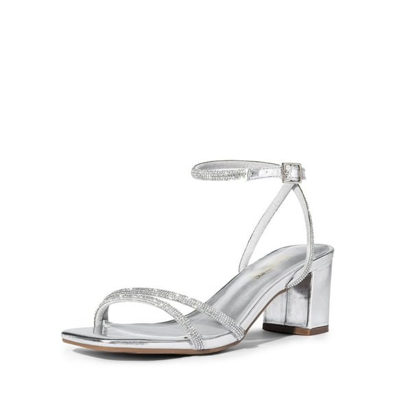 Women's Chunky Block Strappy Heels Square Open Toe Ankle Strap Comfortable Wedding Party Dressy Low Heeled Sandals Shoes