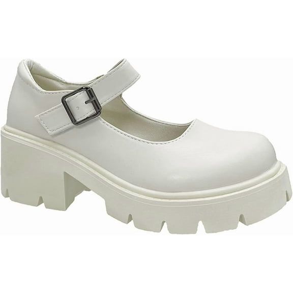Women's Chunky Heel Dress Shoes | Simple high heels for School Uniform & Formal Wear
