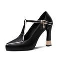 thumbnail image 1 of Women's Chunky Heels, Pointy Toe Ankle Strap, Closed Toe Dress Shoes for Party shoes, 1 of 13