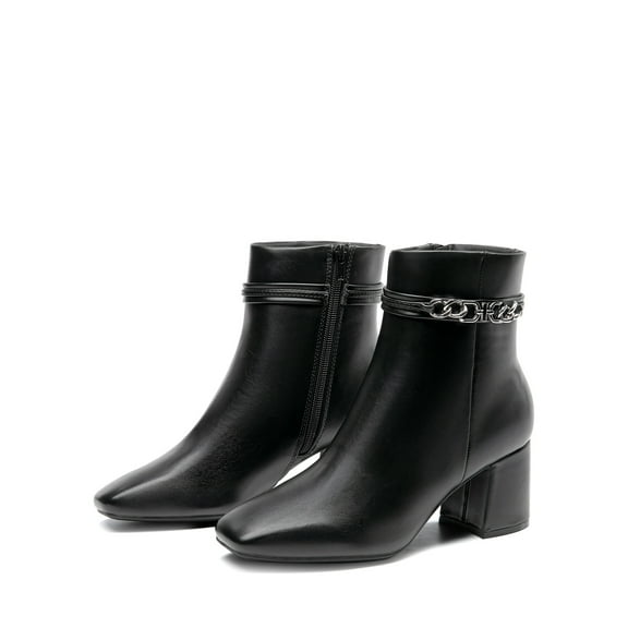 Women's Chunky High Heel Chain Decor Ankle Boots