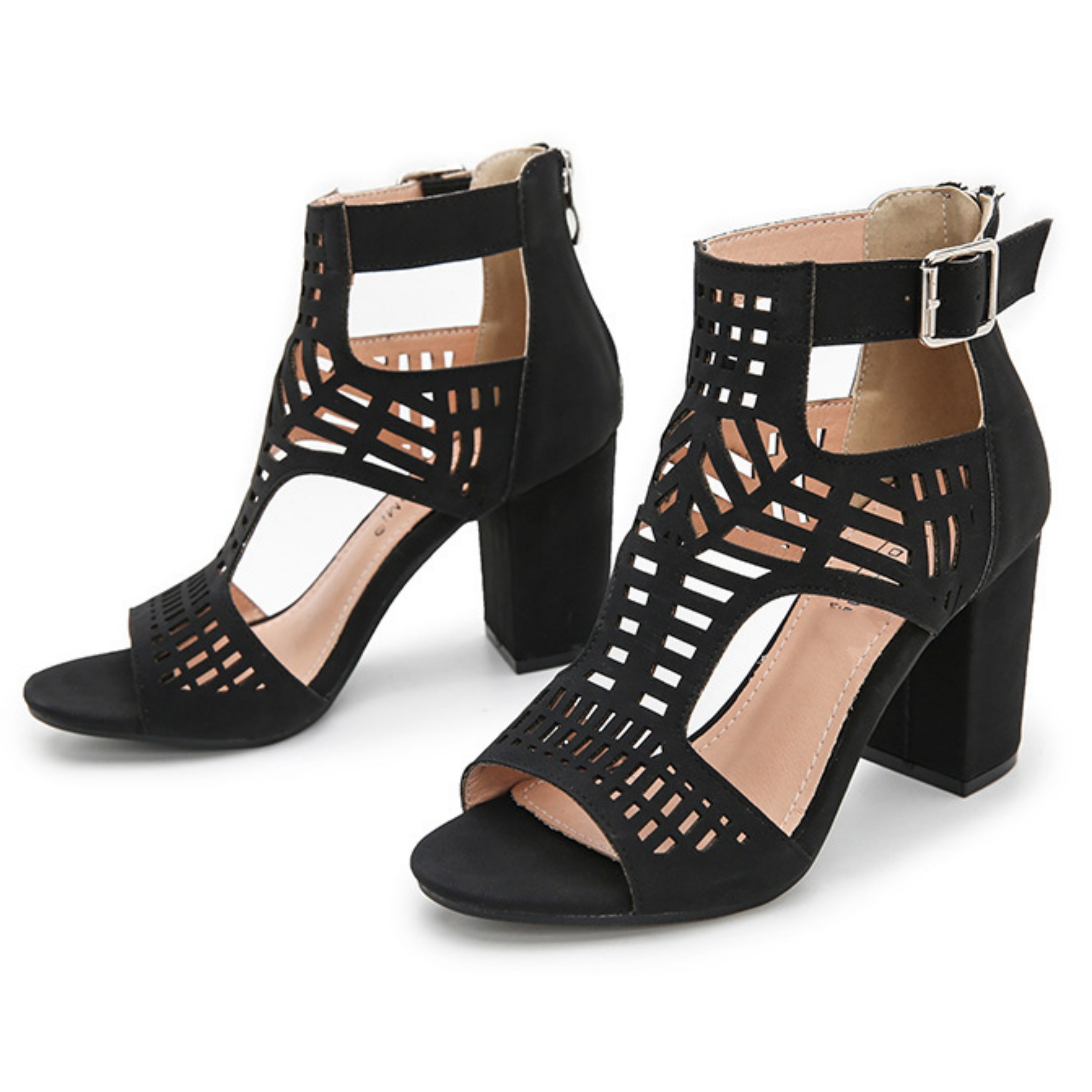Women's Chunky High Heel Sandals Ankle Strap Open Toe Dress Shoes ...