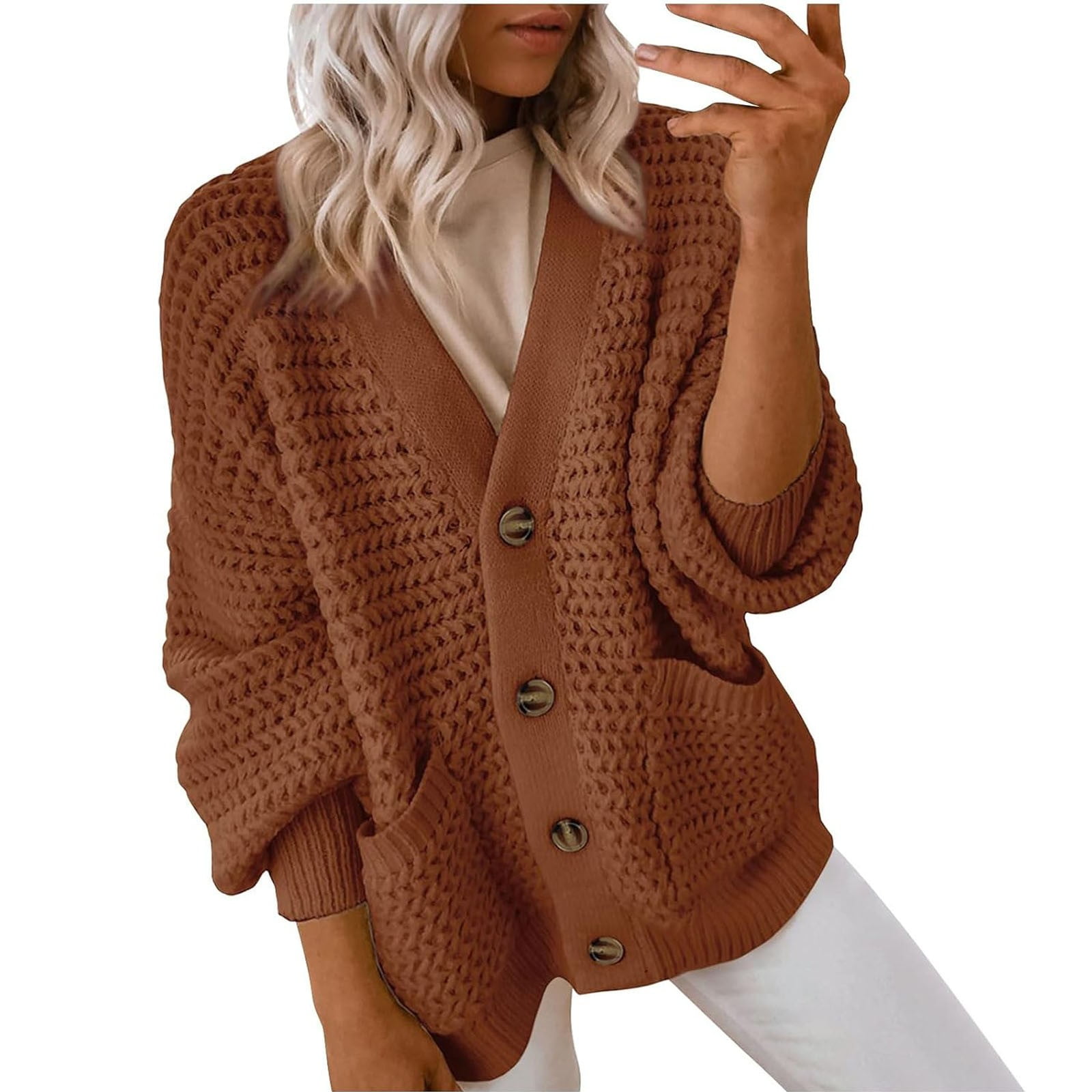 Oversized Cardigan Chunky Warm Cardigan Women's Chunky Knit