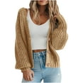 thumbnail image 1 of Women's Chunky Knit Open Front Sweater Long Sleeve Button Loose Outerwear Coats Womens Oversized Cardigan Sweaters Fall Winter Sweater, 1 of 5
