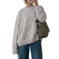 thumbnail image 1 of Women’s Chunky Knit Pullover Sweater  Thick Long Sleeve Round Neck Top for Fall Winter Warm Casual Holiday Outfit, 1 of 9