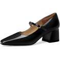thumbnail image 1 of Women's Chunky Low Block Heels Mary Jane Closed Toe Work Pumps Comfortable Round Toe Dress Wedding Shoes, 1 of 6