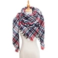 thumbnail image 1 of Women's Chunky Plaid Scarf Winter Warm Tassel Blanket Wrap Shawl, 1 of 6