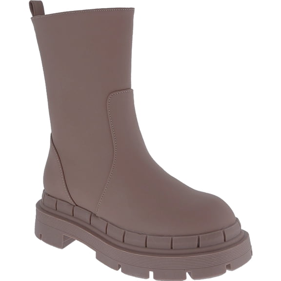 Women's Chunky Platform Boots Round Toe Ankle Booties Side Zipper Lug Sole Fall Winter Shoes