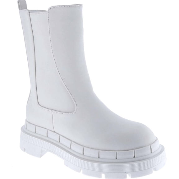 Women's Chunky Platform Chelsea Boots Round Toe Ankle Booties Side Zipper Lug Sole Fall Winter Shoes