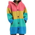 thumbnail image 1 of Women's Chunky Ribbed Cardigan: Fleece-Lined Color Block Long Knit Sweater - Button Up Open Front Winter Coat w/ Pockets Warm Oversized Layer, 1 of 5
