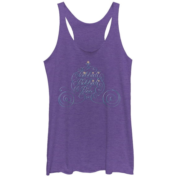 Women's Cinderella Bibbidi Bobbidi Boo Racerback Tank Top Purple Heather Small