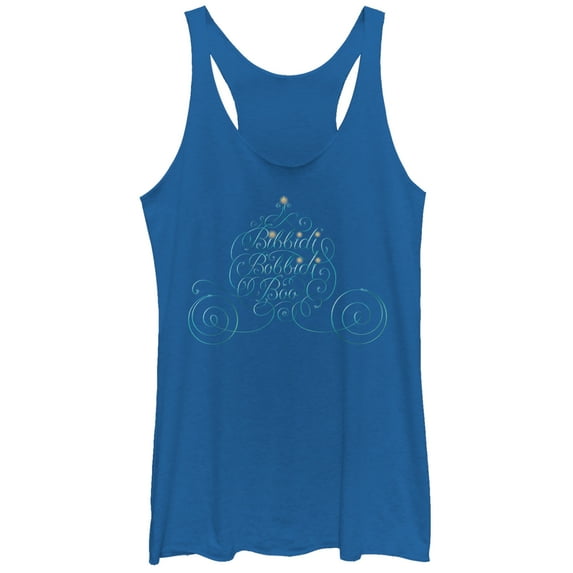 Women's Cinderella Bibbidi Bobbidi Boo Racerback Tank Top Royal Blue Heather X Large