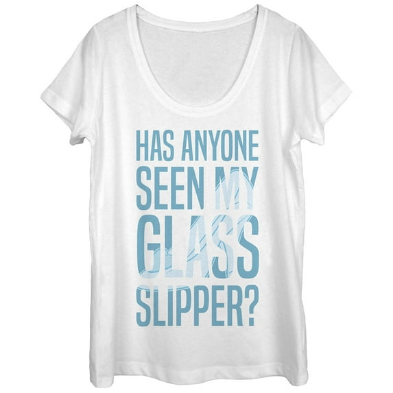 Women's Cinderella Glass Slipper Scoop Neck White X Large